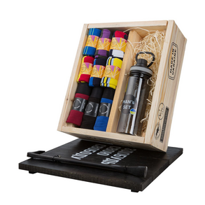 Подарунковий набір Ukrainian man's box Black Series Large з пляшкою для води