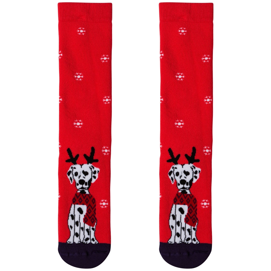 Шкарпетки жіночі новорічні, червоний "Далматинець"