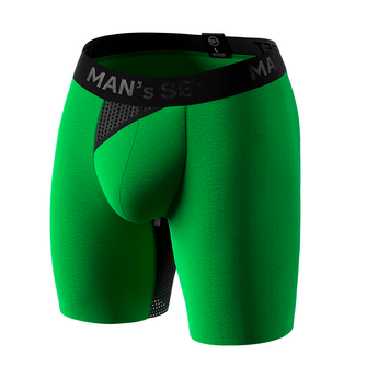 Чоловічі анатомічні боксери із бавовни з сіткою, Anatomic Long 2.0 Light, Black Series, зелений