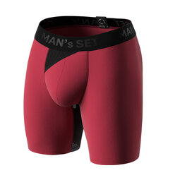 Мужские анатомические боксеры из хлопка, Anatomic Long 2.0 Light, Black Series, бордовый