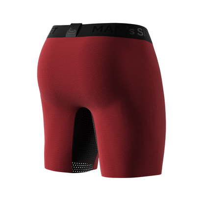 Чоловічі анатомічні боксери із бавовни з сіткою, Anatomic Long 2.0 Light, Black Series, темно-червоний  MAN's SET вигляд 3 