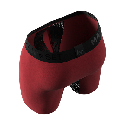 Чоловічі анатомічні боксери із бавовни з сіткою, Anatomic Long 2.0 Light, Black Series, темно-червоний  MAN's SET вигляд 1 