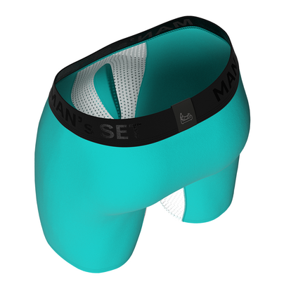 Чоловічі анатомічні боксери із бавовни з сіткою, Anatomic Long 2.0 Light, Black Series, темно-мʼятний  MAN's SET вигляд 1 