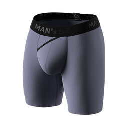 Мужские анатомические боксеры из хлопка, Anatomic Long 2.0, Black Series, стальной