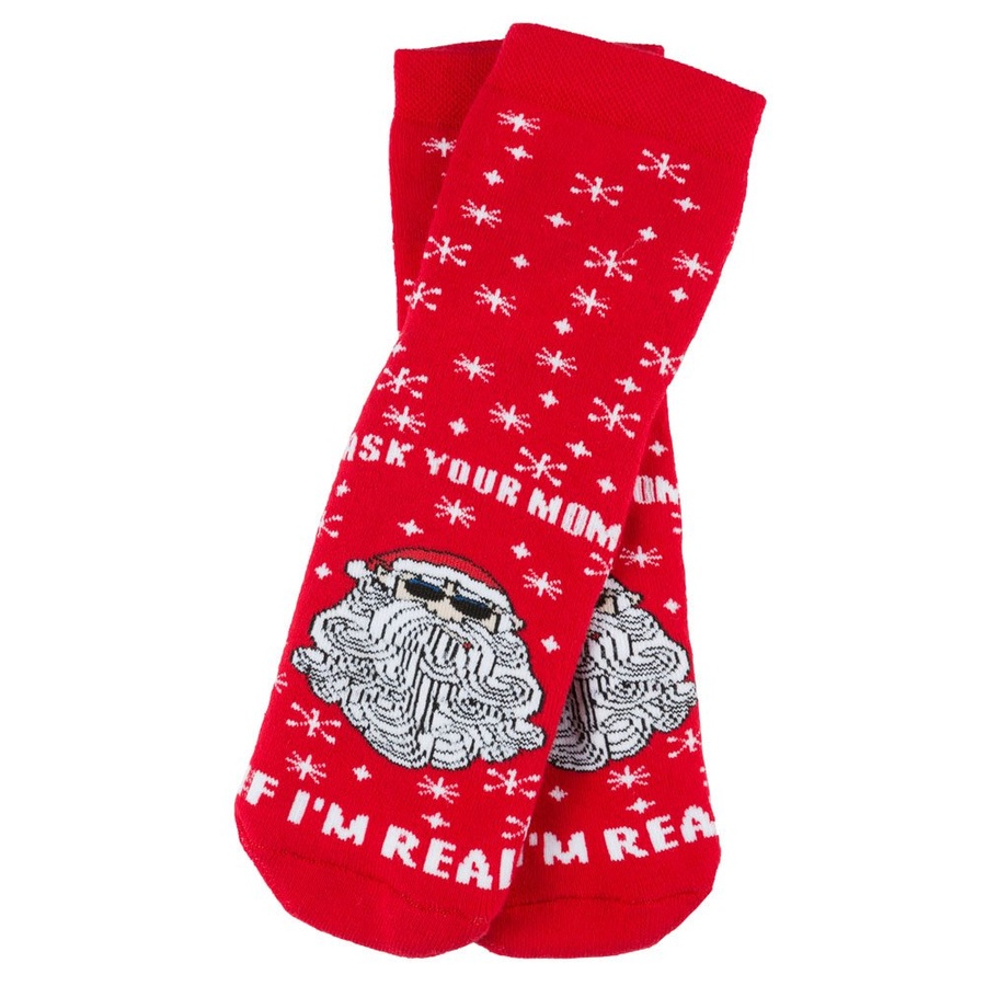 Носки мужские новогодние, красный, "I`m real"