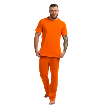 Пижама мужская (футболка и штаны) оранжевая