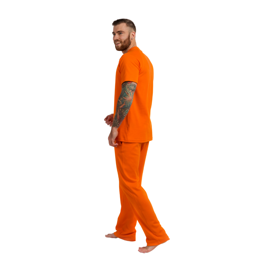 Пижама мужская (футболка и штаны) оранжевая