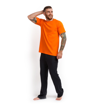 Піжама чоловіча (футболка і штани) помаранчевий з графітовим