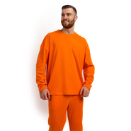 Лонгслив мужской Oversize хлопок оранжевый M-XL