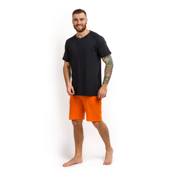 Пижама мужская (футболка и шорты) графитовый с оранжевым