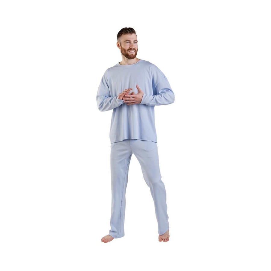 Пижама мужская (лонгслив и штаны) голубой