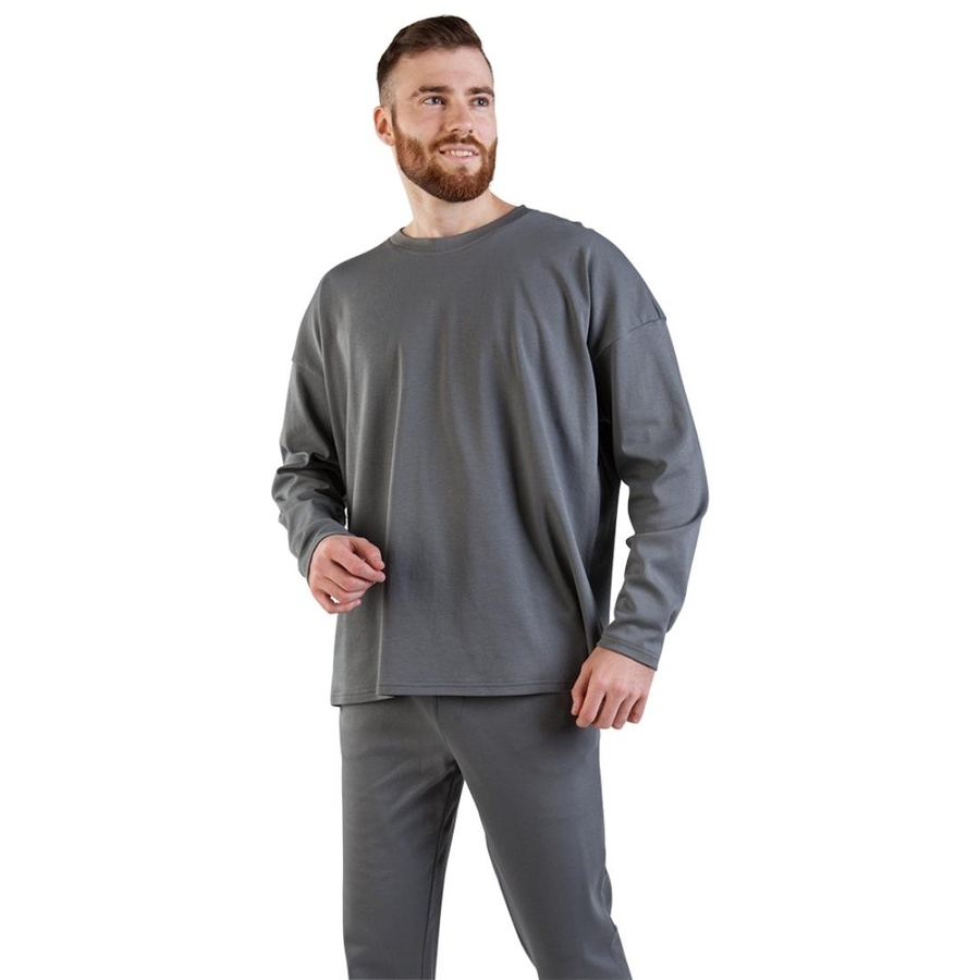 Пижама мужская  (лонгслив и штаны) графитовый M-XL