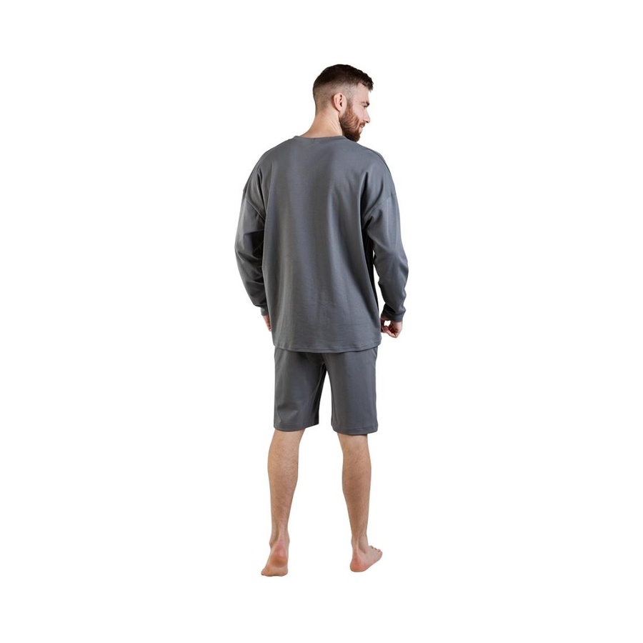 Пижама мужская  (лонгслив и шорты) графитовый XXL-XXXL