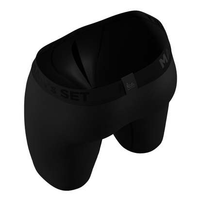 Мужские удлиненные спортивные боксеры Long w/fly Cooltech, черный вид сверху