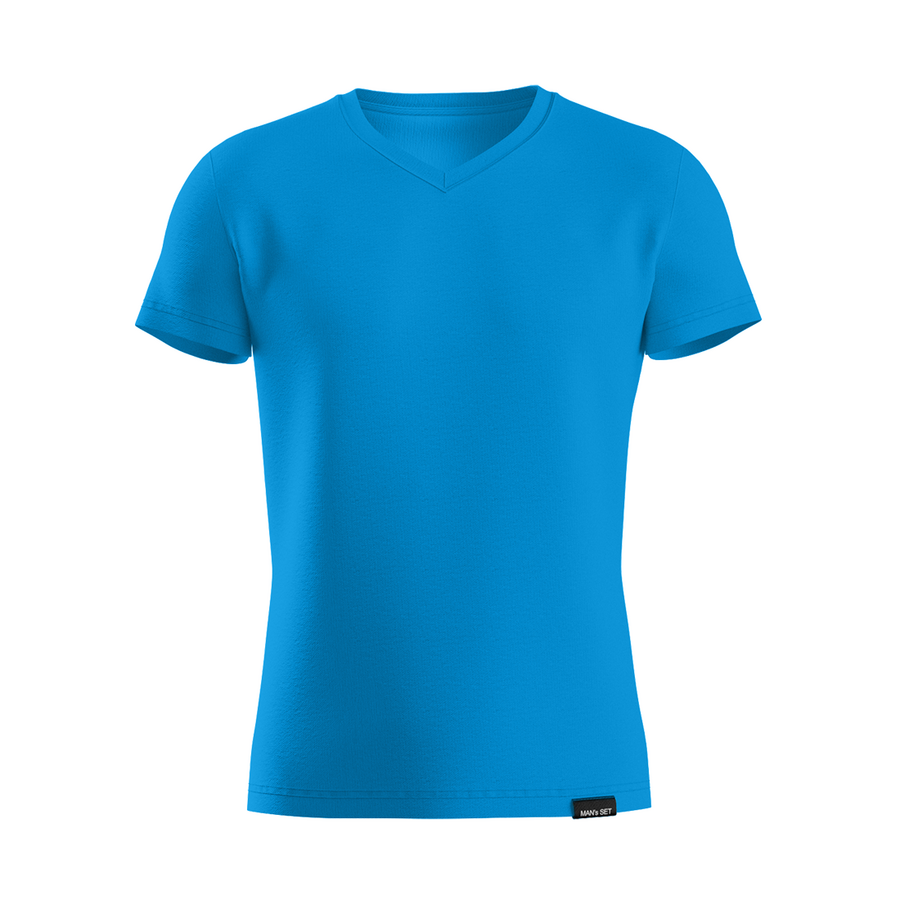 Футболка Basic V-neck, бірюзовий