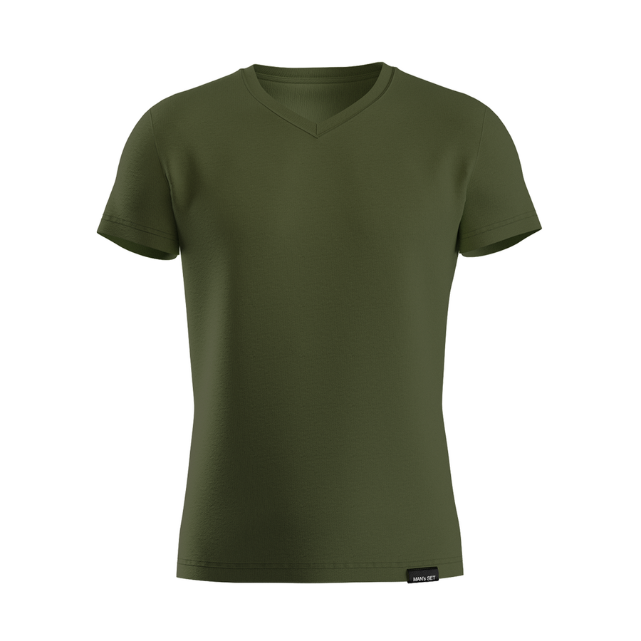 Футболка Basic V-neck, хакі