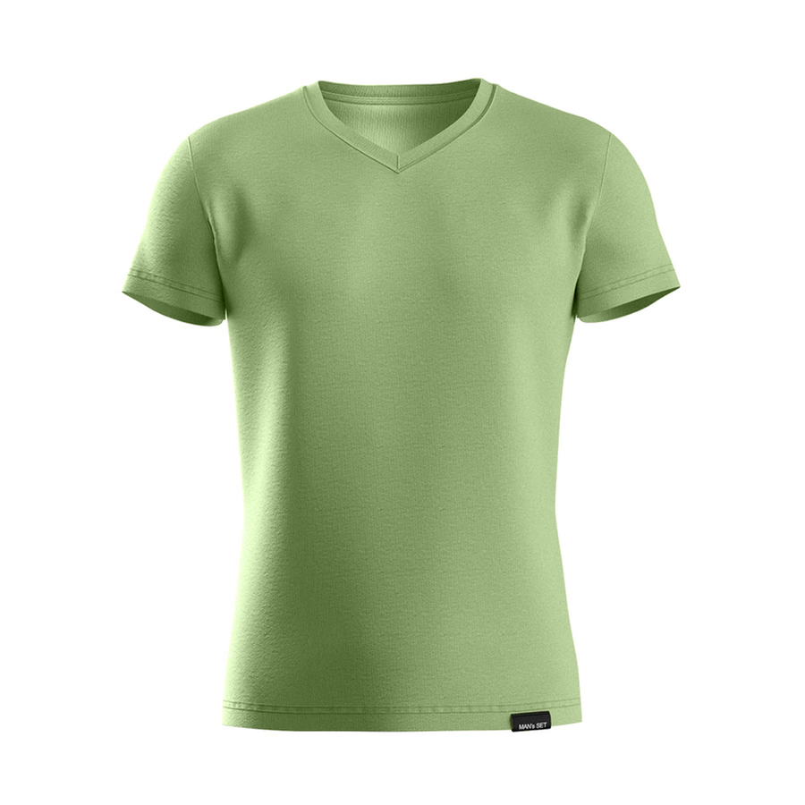 Футболка Basic V-neck, оливковий