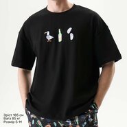 Футболка Oversize Unisex, чорний, Beach Rebel