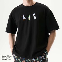 Футболка Oversize Unisex, черный, Beach Rebel