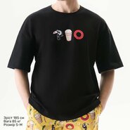 Футболка Oversize Unisex, чорний, Cream Summer