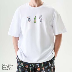 Футболка Oversize Unisex, белый, Beach Rebel