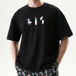 Футболка Oversize Unisex, черный, Beach Rebel
