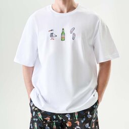 Футболка Oversize Unisex, белый, Beach Rebel