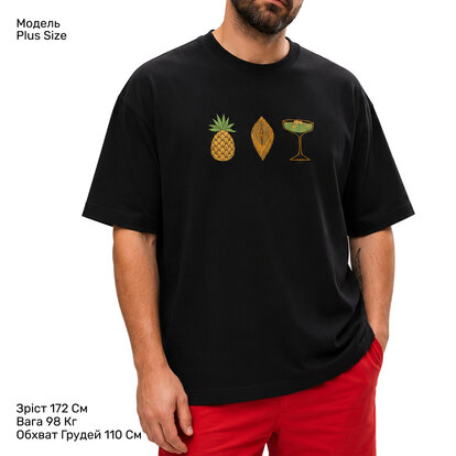 Футболка Oversize Unisex, чорний, Honey Resort  MAN's SET вигляд 1 