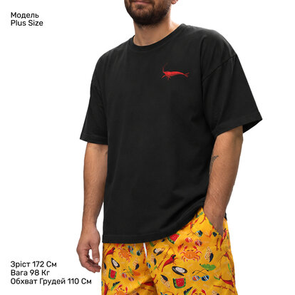 Футболка Oversize Unisex, чорний, RESORTER  MAN's SET вигляд 1 