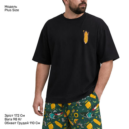 Футболка Oversize Unisex, чорний, Surf Season  MAN's SET вигляд 1 
