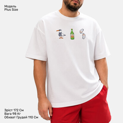 Футболка Oversize Unisex, білий, Beach Rebel  MAN's SET вигляд 1 