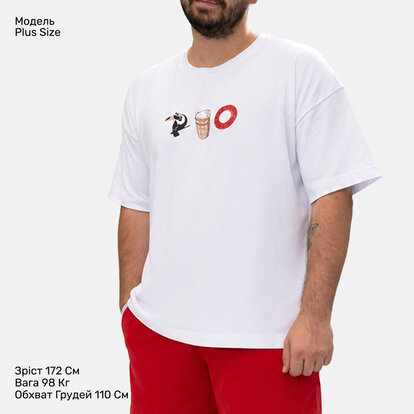 Футболка Oversize Unisex, білий, Cream Summer  MAN's SET вигляд 1 