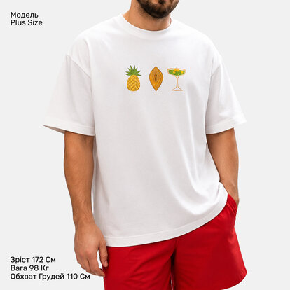 Футболка Oversize Unisex, білий, Honey Resort  MAN's SET вигляд 1 
