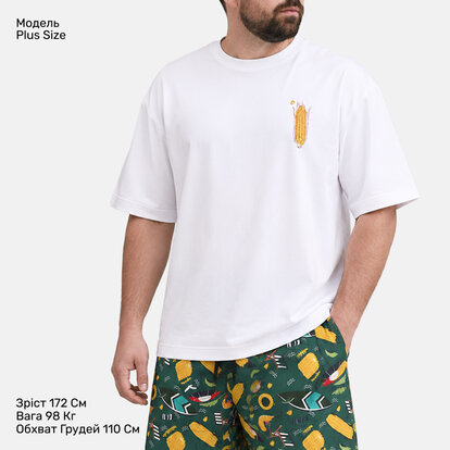 Футболка Oversize Unisex, білий, Surf Season  MAN's SET вигляд 1 