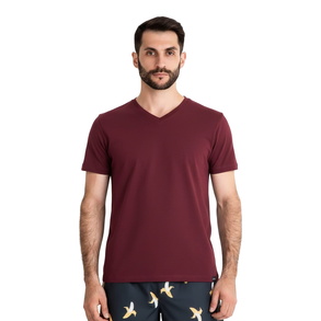 Футболка Basic V-neck, бордовый