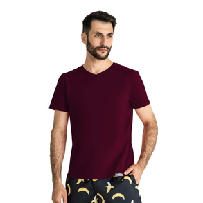 Футболка Basic V-neck, марсала