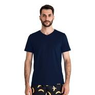 Футболка Basic V-neck, темно-синій