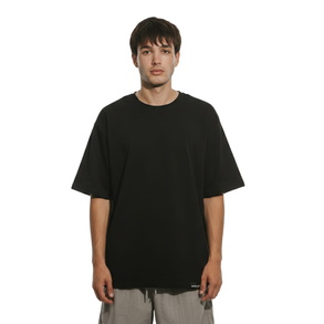 Футболка oversize fit U-neck, чёрный