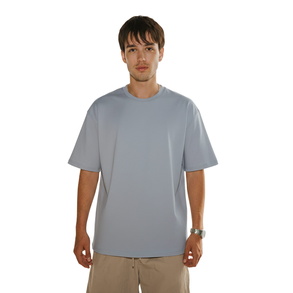 Футболка oversize fit U-neck, серый