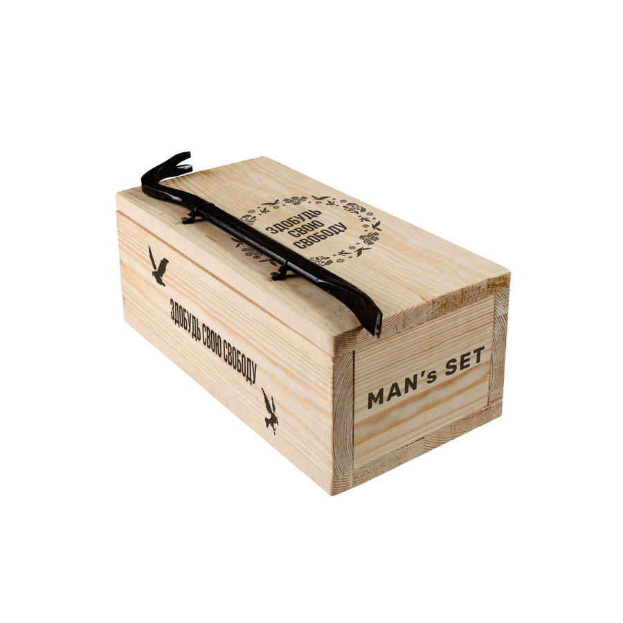 Ящик с фомкой деревянный Black man's box Small