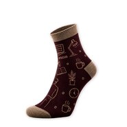 Шкарпетки чоловічі Middle Printed Socks, "Колеги, привіт", бордовий