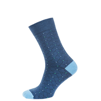 Шкарпетки чоловічі кольорові з бавовни, синій в крапку