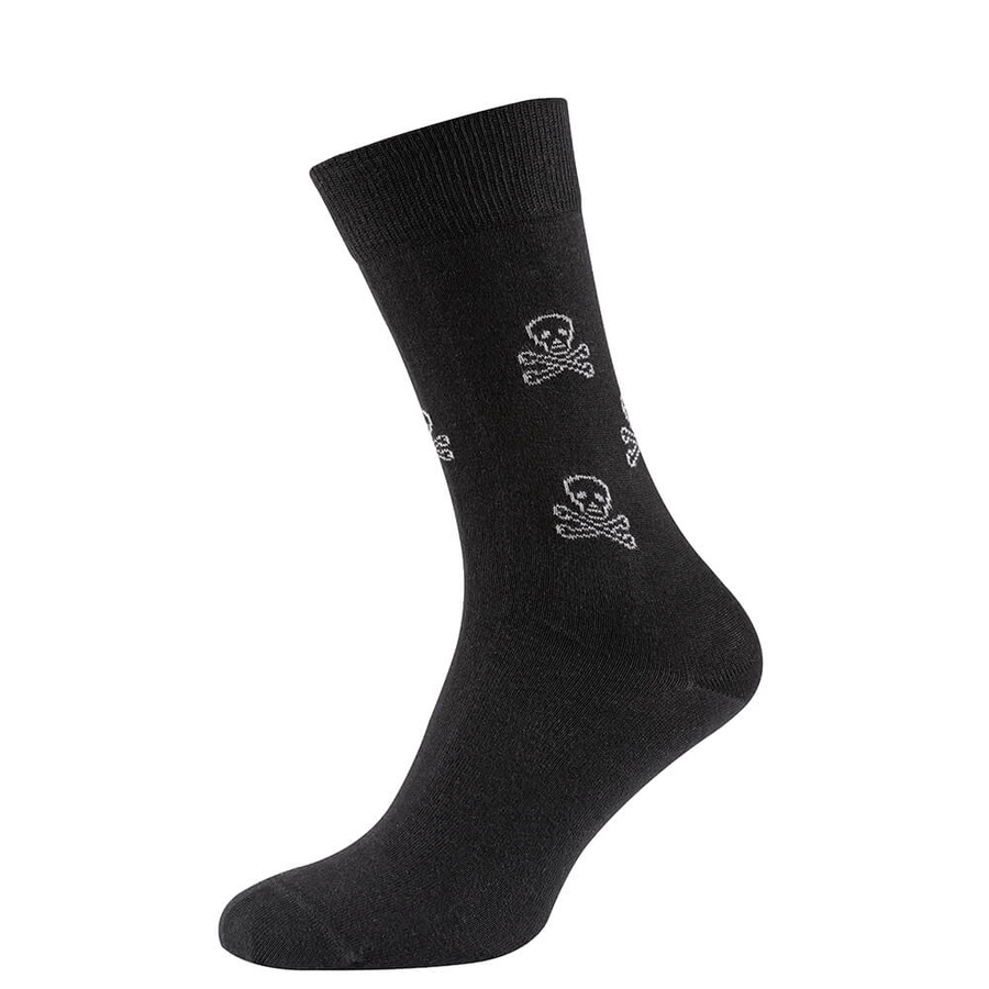 Шкарпетки чоловічі кольорові з бавовни, черепи, чорний
