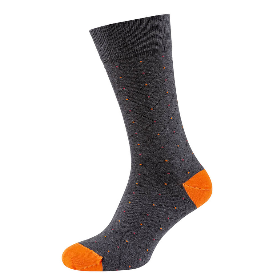 Шкарпетки чоловічі кольорові з бавовни, сірий в крапку