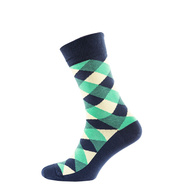 Шкарпетки чоловічі кольорові з бавовни, жовто-зелена клітина
