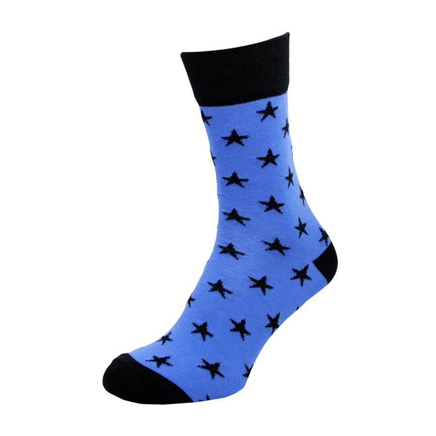 Шкарпетки чоловічі кольорові з бавовни, чорна зірка