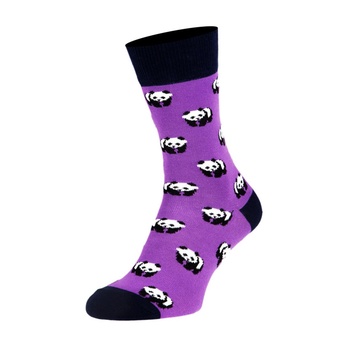 Носки мужские цветные из хлопка, фиолетовые панды