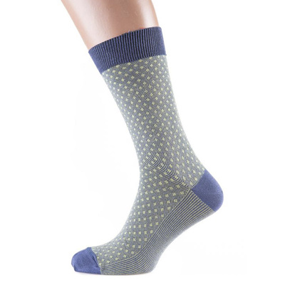 Носки мужские цветные из хлопка, бирюзовая сетка  MAN's SET  вид спереди