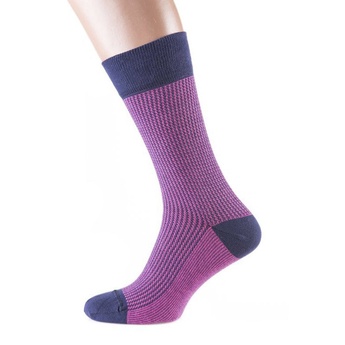 Носки мужские цветные из хлопка, фиолетовый зигзаг