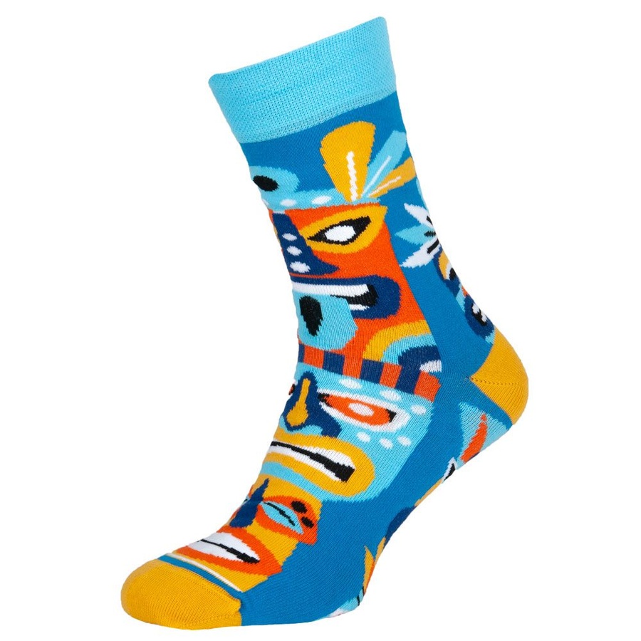 Шкарпетки чоловічі кольорові з бавовни, блакитний "Маска"